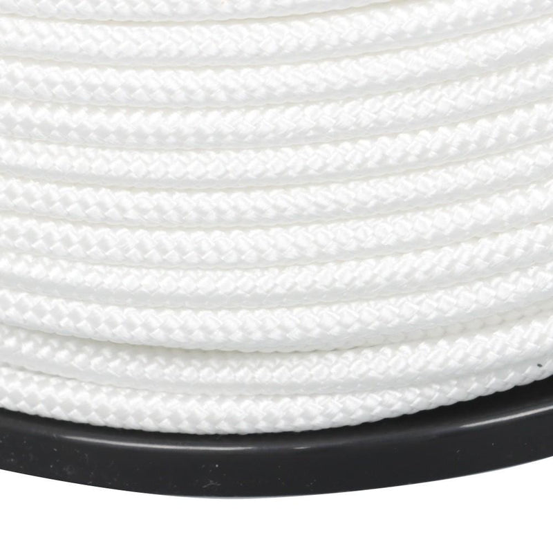 DURAFORCE 1/4 Inch Nylon Rope 500 Foot Spool 100% Nylon Solid Braid Rope Dyeable White