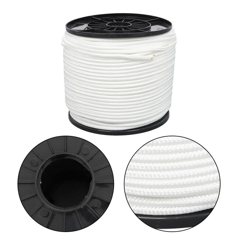 DURAFORCE 1/4 Inch Nylon Rope 500 Foot Spool 100% Nylon Solid Braid Rope Dyeable White