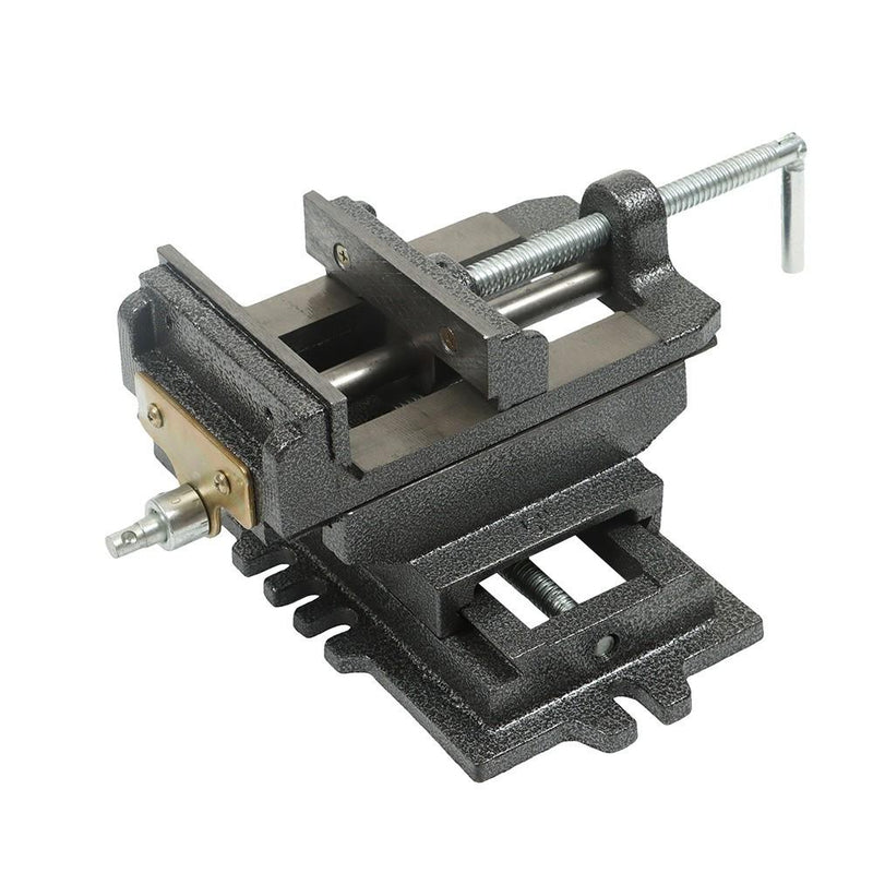 DURAFORCE 5-In Cross Slide Vise Drill Press X-Y Clamp Heavy Duty Machine Metal 2 Way Black