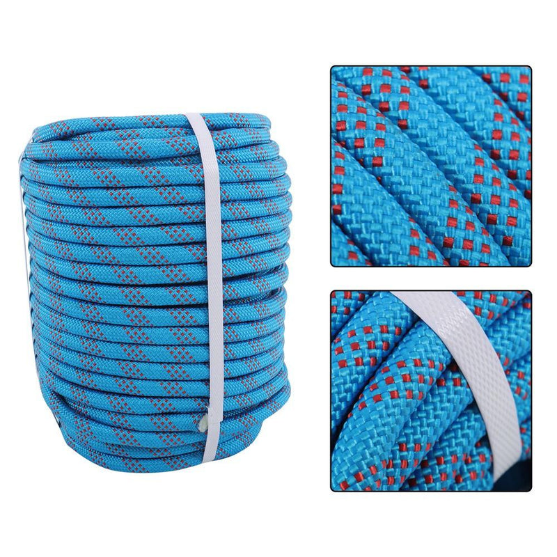 DURAFORCE 1/2"×200' 48 Strands Polyester Braided Arborist Rope Blue & Red Rigging Rope