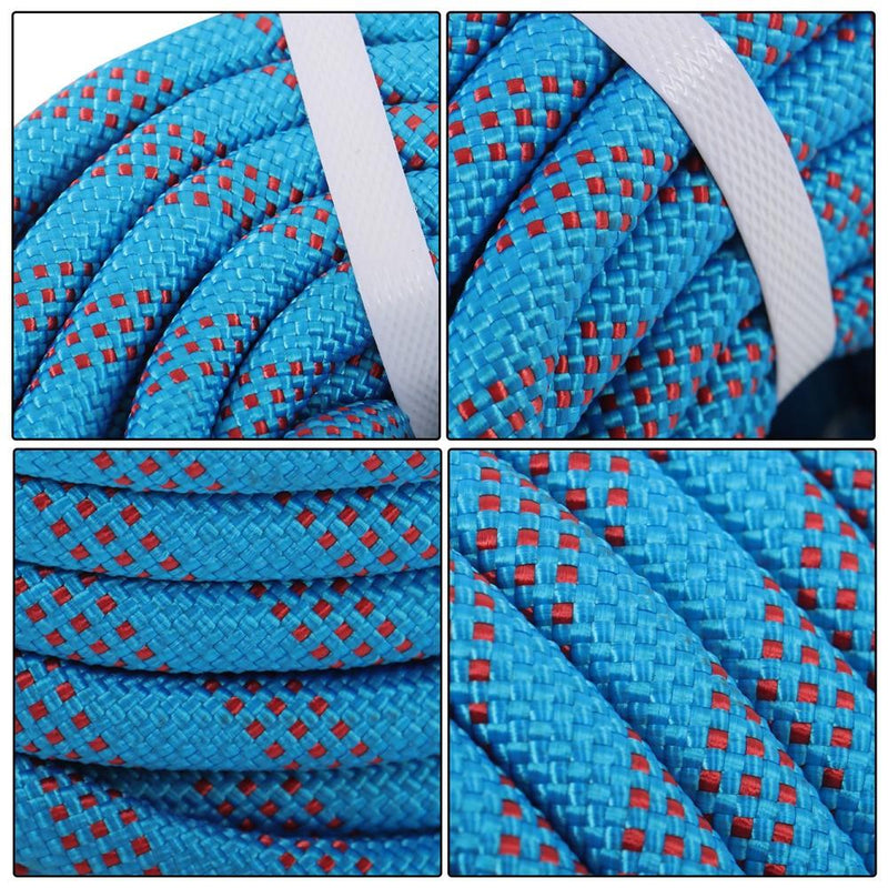 DURAFORCE 1/2"×200' 48 Strands Polyester Braided Arborist Rope Blue & Red Rigging Rope