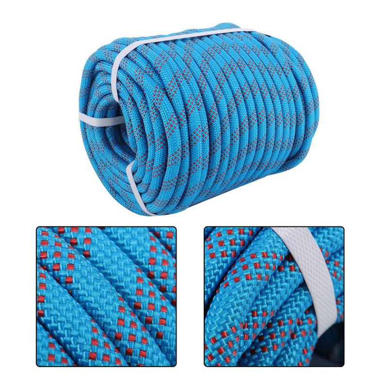 DURAFORCE 1/2"×200' 48 Strands Polyester Braided Arborist Rope Blue & Red Rigging Rope