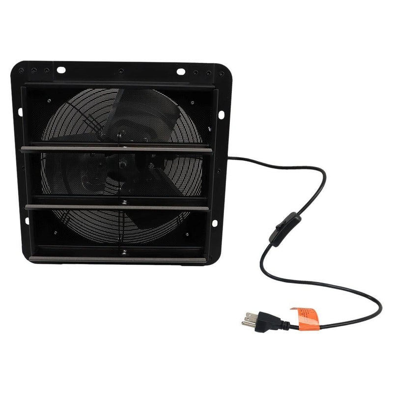 DURAFORCE Low Noise Shutter Exhaust Fan 10" Wall Mounted With Switch+Insect Mesh 980 CFM