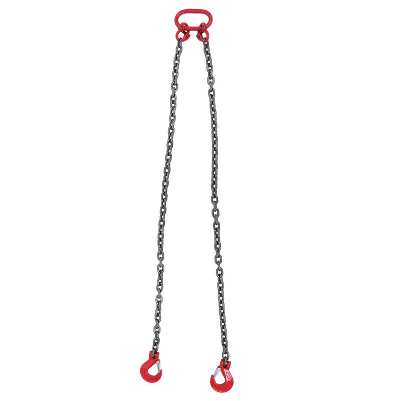 DURAFORCE 4 Ton/8800 lbs Capacity 3/8" x 5' G80 Chain Sling Double Legs w/ Grab Hooks