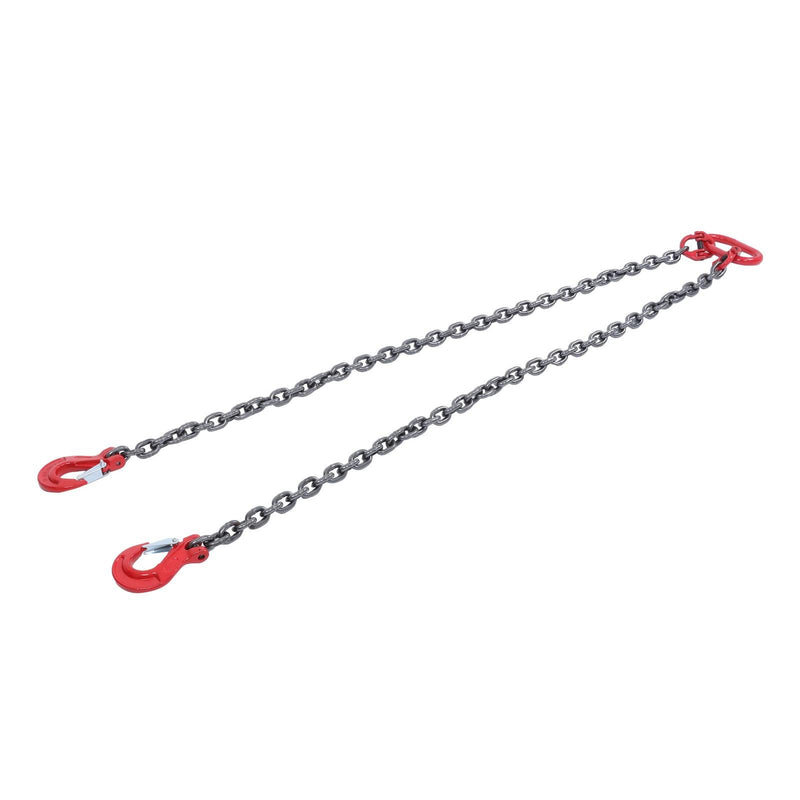 DURAFORCE 4 Ton/8800 lbs Capacity 3/8" x 5' G80 Chain Sling Double Legs w/ Grab Hooks