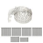 DURAFORCE 4.5'' x 50ft No-Dig White Plastic Landscape Edging With Anchoring Spikes Garden