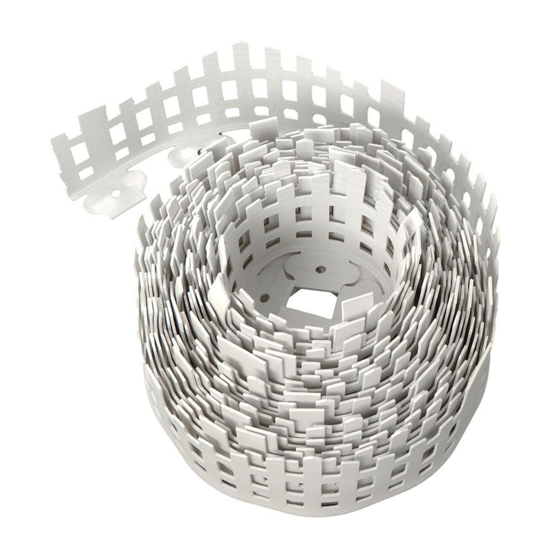 DURAFORCE 4.5'' x 50ft No-Dig White Plastic Landscape Edging With Anchoring Spikes Garden