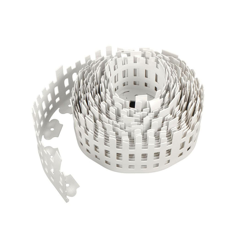 DURAFORCE 4.5'' x 50ft No-Dig White Plastic Landscape Edging With Anchoring Spikes Garden