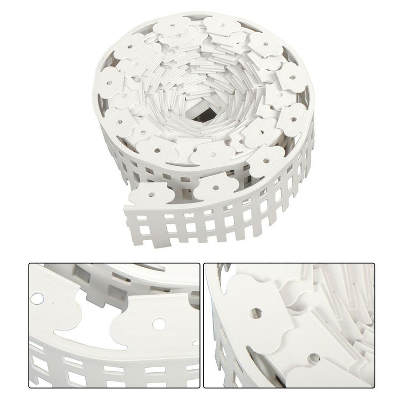 DURAFORCE 4.5'' x 50ft No-Dig White Plastic Landscape Edging With Anchoring Spikes Garden