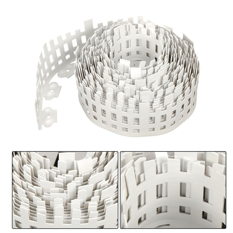 DURAFORCE 4.5'' x 50ft No-Dig White Plastic Landscape Edging With Anchoring Spikes Garden