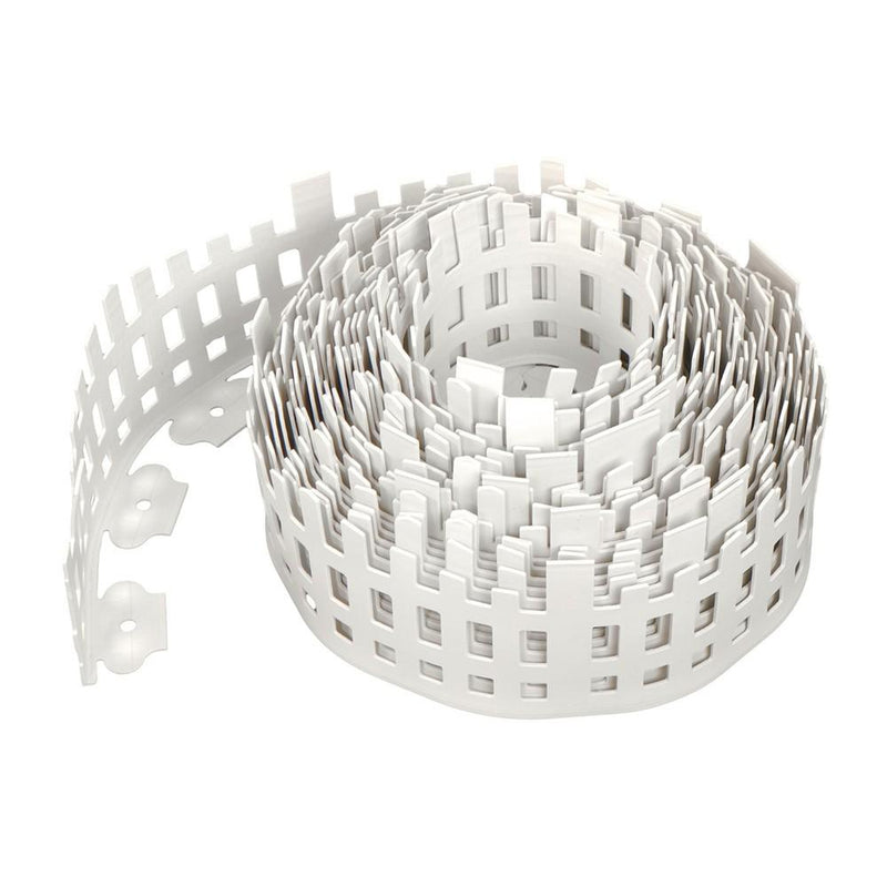 DURAFORCE 4.5'' x 50ft No-Dig White Plastic Landscape Edging With Anchoring Spikes Garden