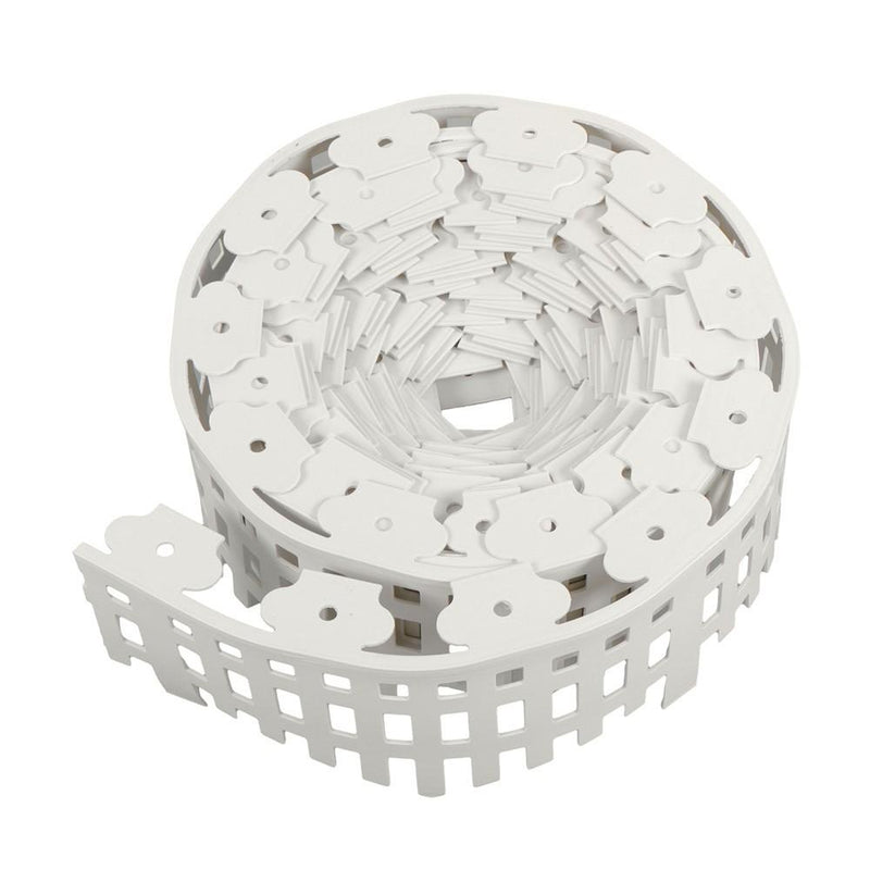 DURAFORCE 4.5'' x 50ft No-Dig White Plastic Landscape Edging With Anchoring Spikes Garden