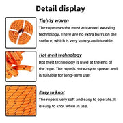 DURAFORCE 6180Lbs Breaking Strength Bull Rope Orange 1/2"×200' Double Braid Polyester Rope