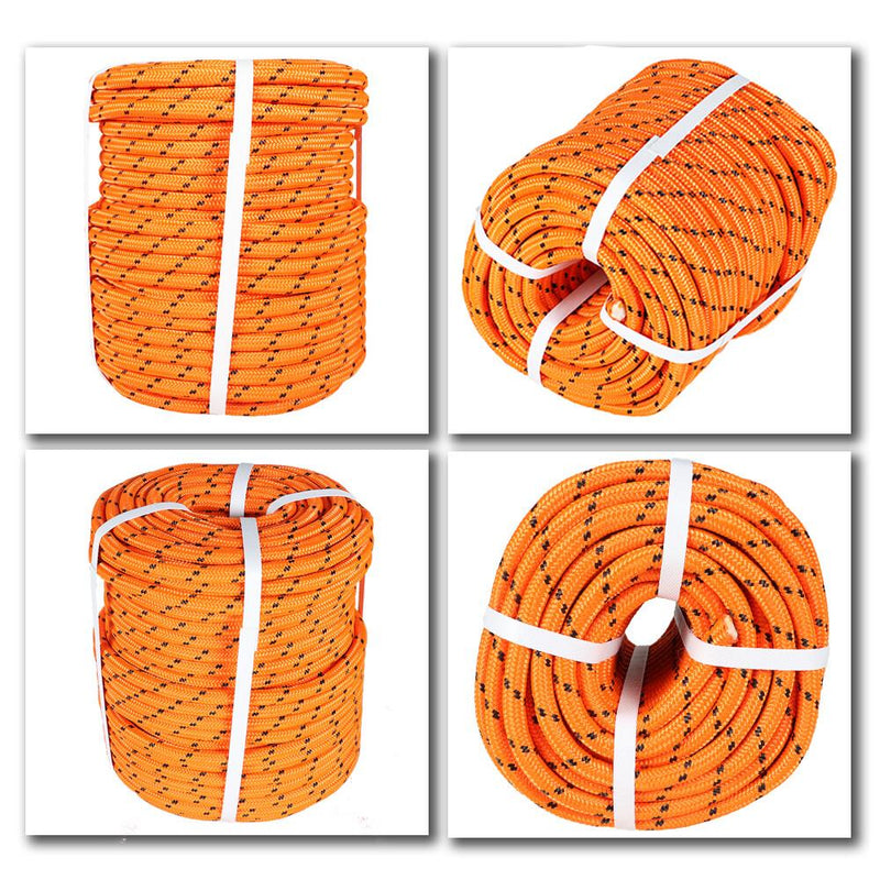 DURAFORCE 6180Lbs Breaking Strength Bull Rope Orange 1/2"×200' Double Braid Polyester Rope