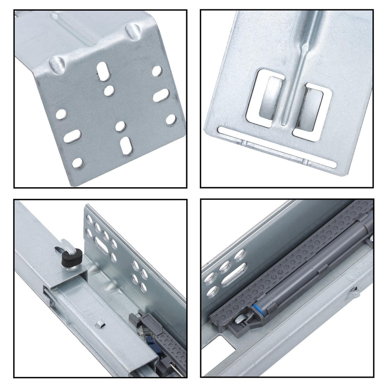 DURAFORCE 4 Pair 12 Inch Undermount Drawer Slides with Locking Device Soft Close 100lb