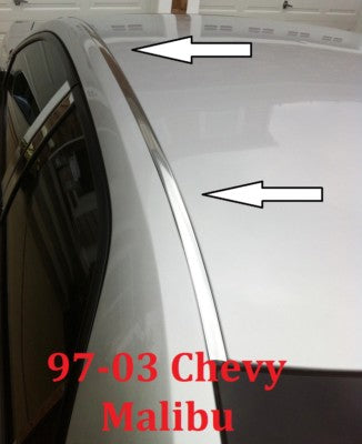 Chrome Roof Top Trim Molding Kit for 97-03 Chevy Malibu