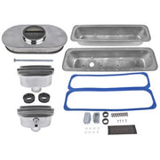 DURAFORCE Finned Tall Valve Covers w/ 15" Air Cleaner Breather for Chevy Small Block 400