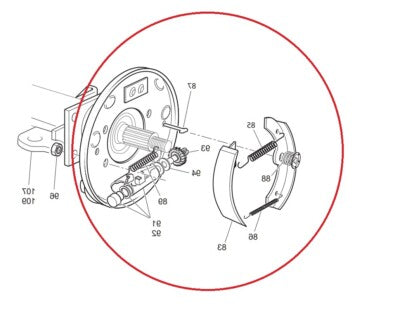 70998G02 Passenger Side Brake Assembly With Brake Shoes For EZGO TXT Golf Cart
