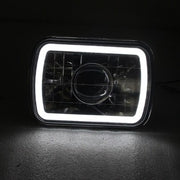DURAFORCE Pair For 1979-1993 Mazda B2200 B2600 RX-7 5X7" 7X6" H4 Blue LED Halo Headlights
