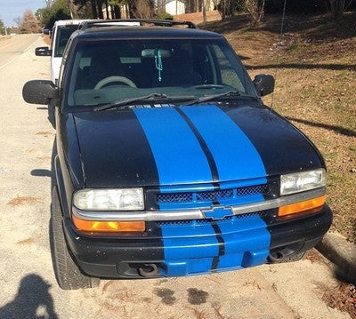 10 Inch Vinyl Rally Racing Stripe Kit Hood Tailgate Roof for Chevy S10