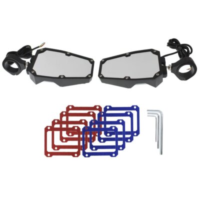 DURAFORCE UTV Rear View Side Mirrors w/ LED Lights For Polaris RZR 1.75"-2" Roll Cage NEW