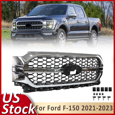 DURAFORCE ML3Z-8200-KA Front Bumper Grille Chrome for 2021-2023 Ford F-150 Platinum