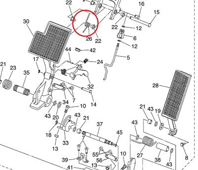 JW1-F7216-00-00 Hill Brake Pedal Return Spring For Yamaha G29 YDRA YDRE