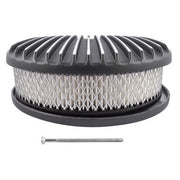 DURAFORCE 12" Oval Fully Finned Black Aluminum Air Cleaner For Classic Chevy Ford Mopar