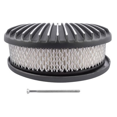 DURAFORCE 12" Oval Fully Finned Black Aluminum Air Cleaner For Classic Chevy Ford Mopar