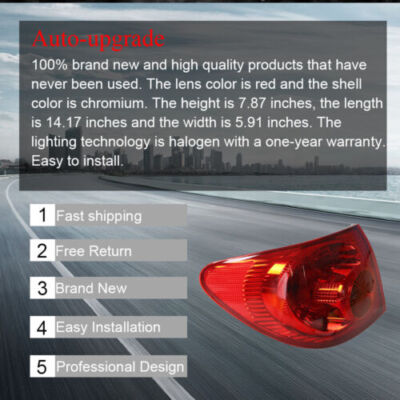 DURAFORCE For Toyota Corolla 2003-2008 Series Left Driver Side Outer Brake Lamp Tail Light