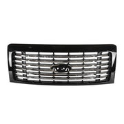 DURAFORCE Front Bumper Grill Painted Black Chrome Frame Trim for 2009-2014 for Ford F150