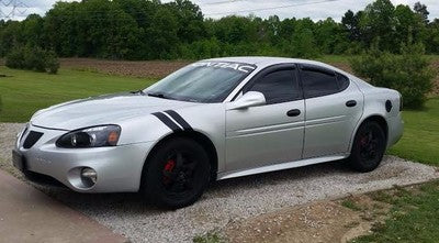 Dual Fender Stripe Hash Mark Decal Graphic Kit for Pontiac Grand Prix 3 Inch