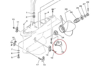 DURAFORCE 61A-45371-00-00 18-6119 Zinc Trim Tab Anode for Yamaha Outboards 200 225 250 HP