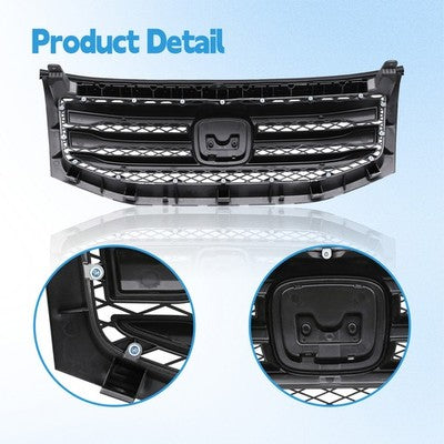 DURAFORCE Front Bumper Silver Grille Molding Surround Trim for Honda Pilot 2012-2015