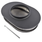 DURAFORCE 12" Oval Fully Finned Black Aluminum Air Cleaner For Classic Chevy Ford Mopar