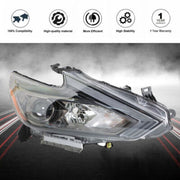 DURAFORCE Halogen Headlight For Nissan Altima 2016-2018 Passenger Side Right Housing Black