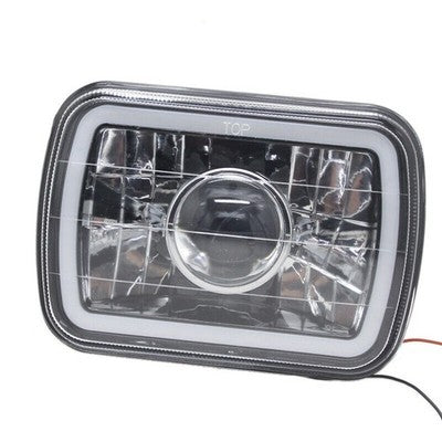 DURAFORCE Blue LED Halo Headlights for Mazda 1979-1993 B2200 B2600 RX-7 5X7 7X6 H4 Pair