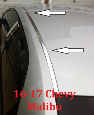 Chrome Roof Top Trim Molding Kit for Chevy Malibu 2016 2019