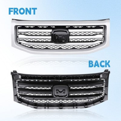 DURAFORCE For Honda Pilot 2012-2015 12-15 Front Bumper Silver Grille Molding Surround Trim