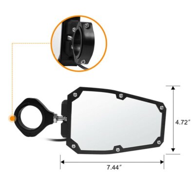DURAFORCE For Polaris RZR 1.75"-2" Roll Cage Rear View Side Mirrors w/ LED Lights UTV