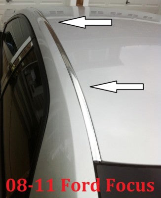 DURAFORCE 2008-2011 Ford Focus Chrome Roof Top Trim Molding Kit