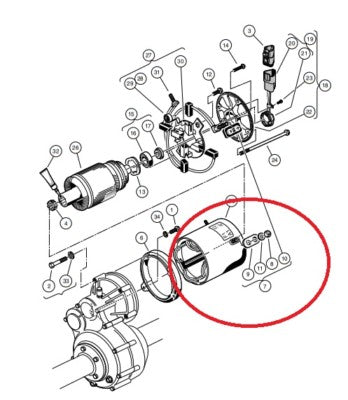DURAFORCE 1017947 GE Motor Insulator Hardware Kit for Club Car Electric Golf Carts