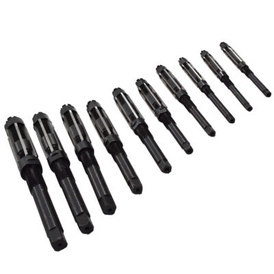 DURAFORCE 9 Pcs/Set Adjustable Hand Reamers A-I, H4-H12, 15/32" to 1-3/16", HSS