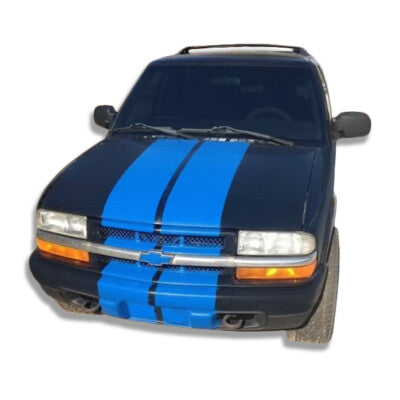 DURAFORCE 10 Inch Vinyl Rally Racing Stripe Kit Hood Tailgate Roof for Chevy S10