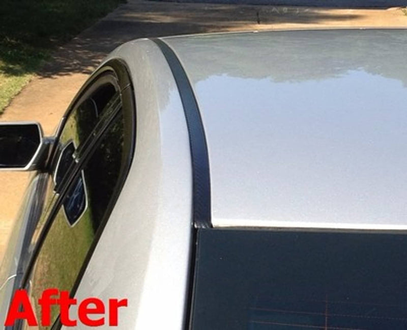 DURAFORCE Black Carbon Fiber Roof Top Trim Molding Kit for 1997-2004 Audi A6