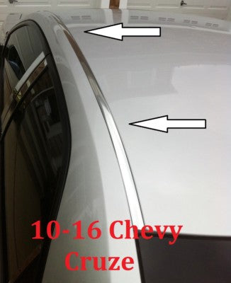 Chrome Roof Top Trim Molding Kit for 2010 2016 Chevy Cruze
