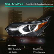 DURAFORCE Fit For Chevy Equinox 2018-2019 Factory Headlight Assembly Set Driver Left Side