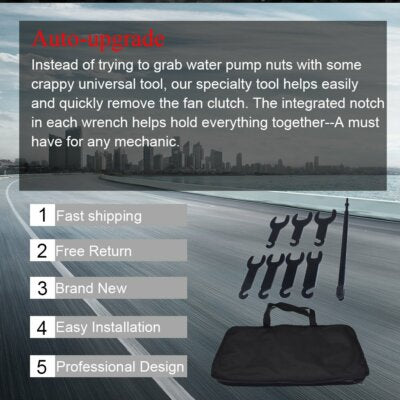 DURAFORCE 1Set 43300 Pneumatic Fan Clutch Wrench Set Tool for Ford/GM/Chrysler/Jeep