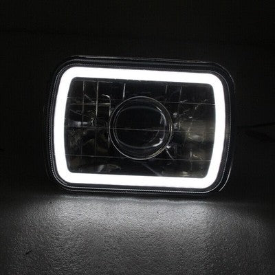 DURAFORCE Blue LED Halo Headlights for Mazda 1979-1993 B2200 B2600 RX-7 5X7 7X6 H4 Pair