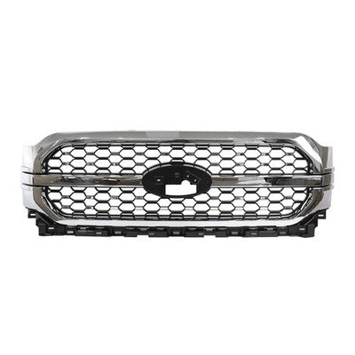 DURAFORCE ML3Z-8200-KA Front Bumper Grille Chrome for 2021-2023 Ford F-150 Platinum